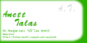 anett talas business card